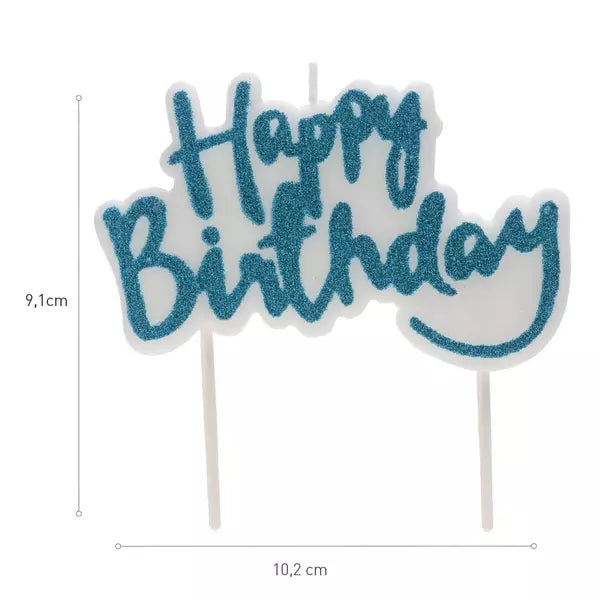Dekora Happy Birthday Kerze 10cm - Deintortenbild.de Tortenaufleger aus Esspapier: Default Title