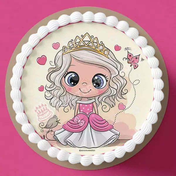 Motiv: Süße Prinzessin in rosa - Deintortenbild.de Tortenaufleger aus Esspapier: Oblatenpapier, Zuckerpapier, Fondantpapier