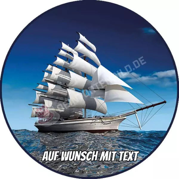Motiv: Segelschiff #1 - Deintortenbild.de Tortenaufleger aus Esspapier: Oblatenpapier, Zuckerpapier, Fondantpapier