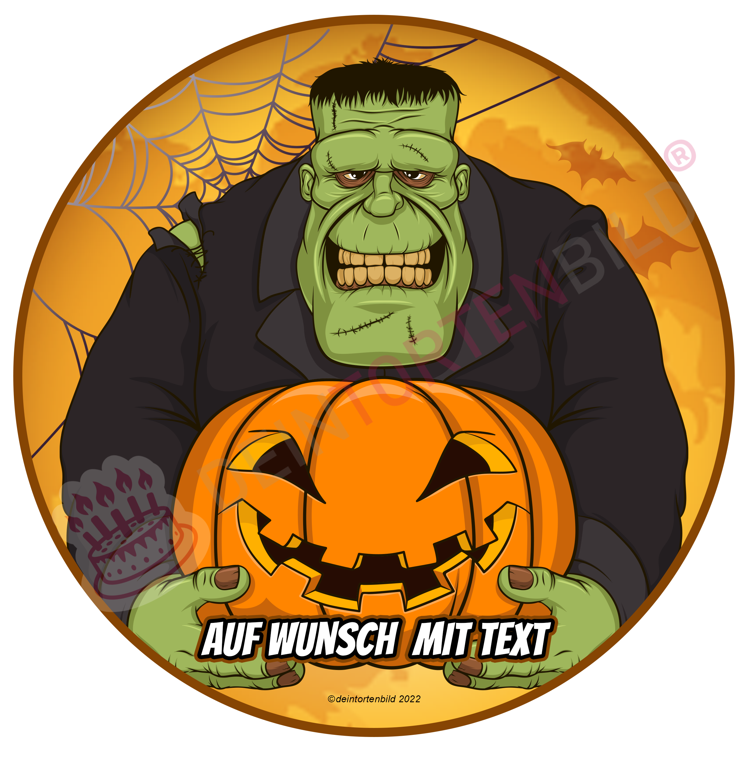Halloween - Frankenstein - Deintortenbild.de Tortenaufleger aus Esspapier: Oblatenpapier, Zuckerpapier, Fondantpapier