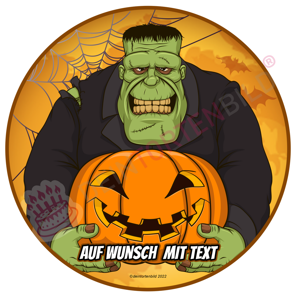 Halloween - Frankenstein - Deintortenbild.de Tortenaufleger aus Esspapier: Oblatenpapier, Zuckerpapier, Fondantpapier