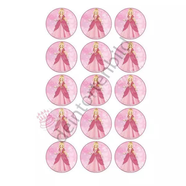 Muffinaufleger Motiv: Princess Pink - Deintortenbild.de Tortenaufleger aus Esspapier: Oblate / 15x5cm, Zuckerpapier / 15x5cm, Fondantpapier / 15x5cm