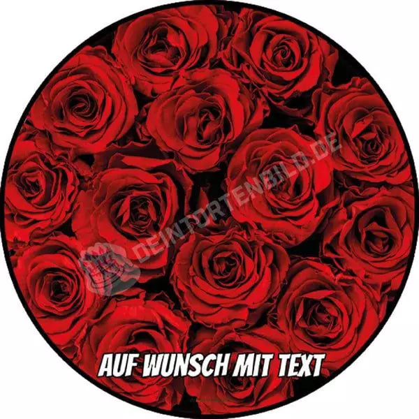 Motiv: Rote Rosen - Deintortenbild.de Tortenaufleger aus Esspapier: Oblatenpapier, Zuckerpapier, Fondantpapier