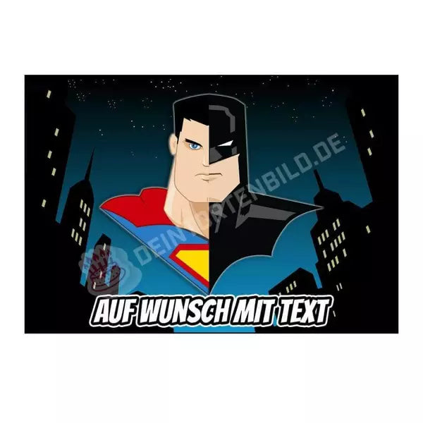 Rechteck Motiv: Batman Superman - Deintortenbild.de Tortenaufleger aus Esspapier: Oblate, Zuckerpapier, Fondantpapier