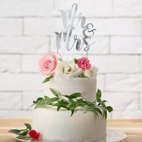 PARTY DECO CAKE TOPPER WEDDING - MR. & MRS. SILVER - Deintortenbild.de Tortenaufleger aus Esspapier: Default Title