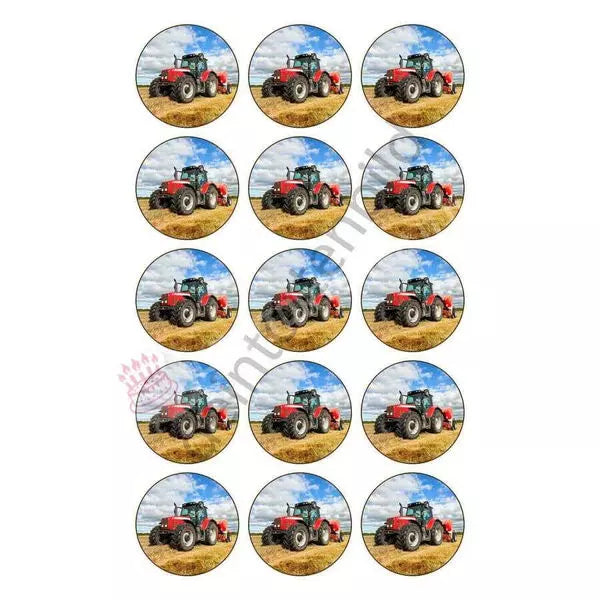 Muffinaufleger Motiv: Traktor - Deintortenbild.de Tortenaufleger aus Esspapier: Oblate / 15x5cm, Zuckerpapier / 15x5cm, Fondantpapier / 15x5cm