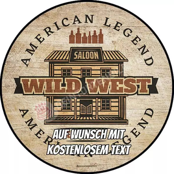 Motiv: Wilder Westen Logo Saloon - Deintortenbild.de Tortenaufleger aus Esspapier: Oblatenpapier, Zuckerpapier, Fondantpapier