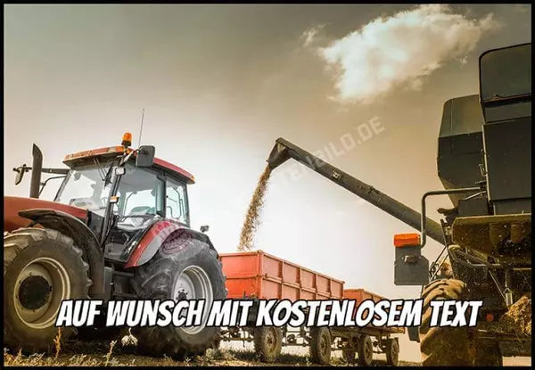 Rechteck Motiv: Traktor wird beladen - Deintortenbild.de Tortenaufleger aus Esspapier: Oblatenpapier, Zuckerpapier, Fondantpapier