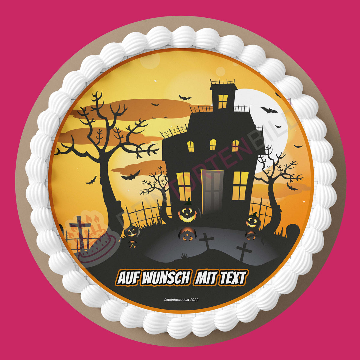 Halloween Haus - Deintortenbild.de Tortenaufleger aus Esspapier: Oblatenpapier, Zuckerpapier, Fondantpapier