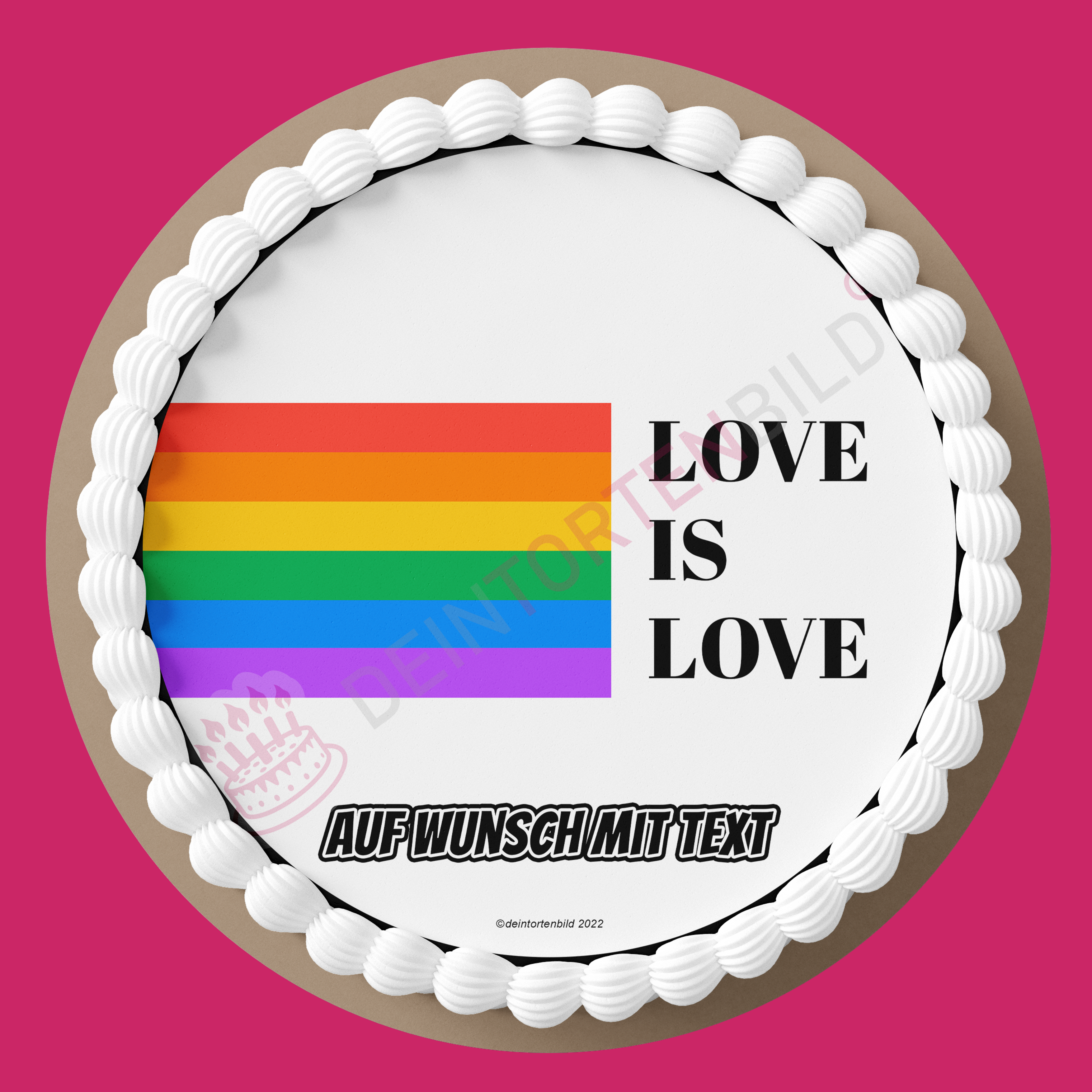 LGBTQ+ Love is love - Deintortenbild.de Tortenaufleger aus Esspapier: Oblatenpapier, Zuckerpapier, Fondantpapier