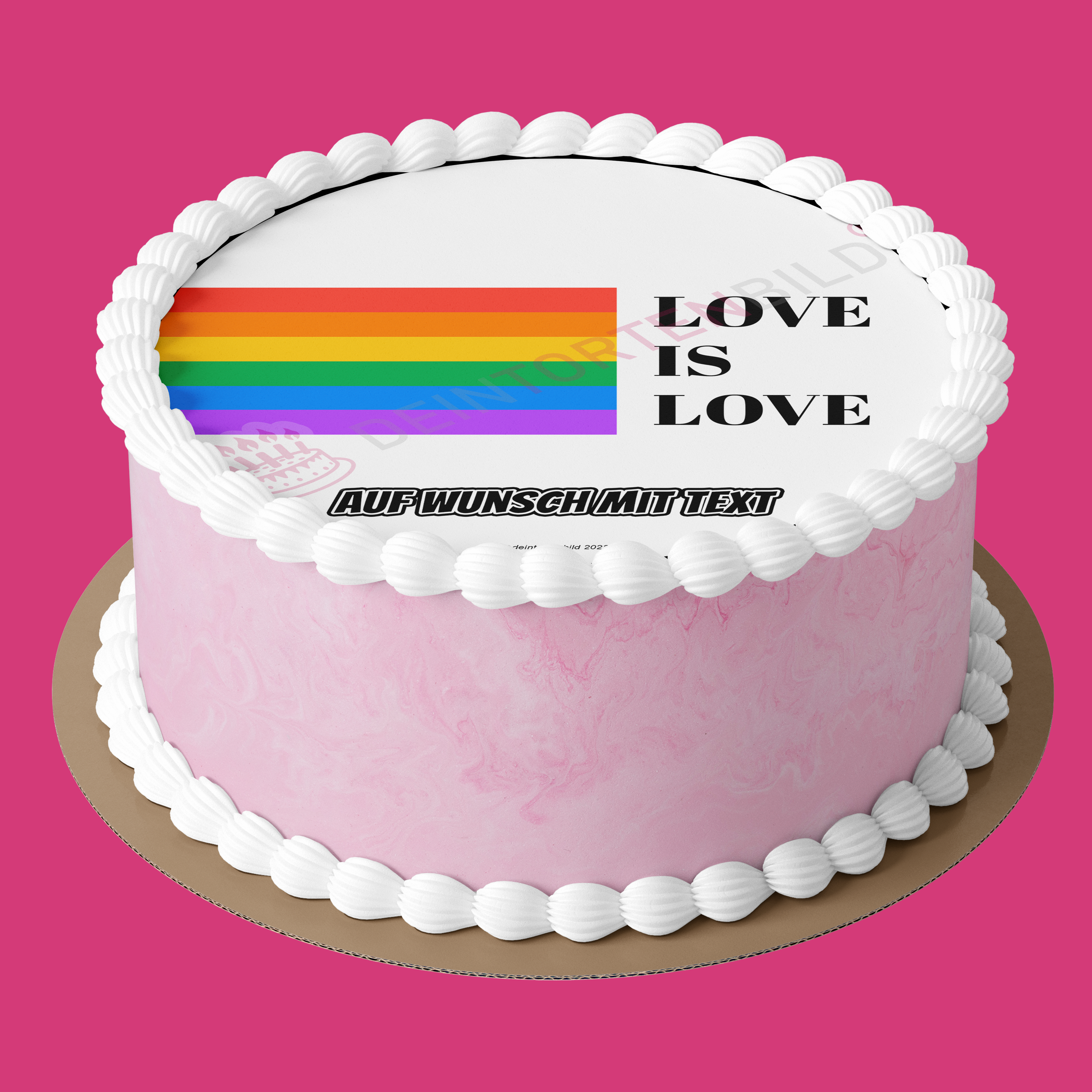 LGBTQ+ Love is love - Deintortenbild.de Tortenaufleger aus Esspapier: Oblatenpapier, Zuckerpapier, Fondantpapier