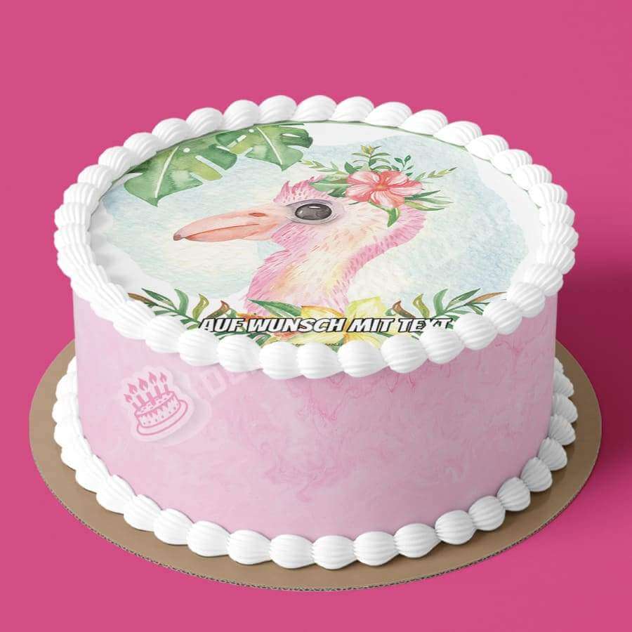 Motiv: Baby Flamingo - Deintortenbild.de Tortenaufleger aus Esspapier: Oblatenpapier, Zuckerpapier, Fontantpapier