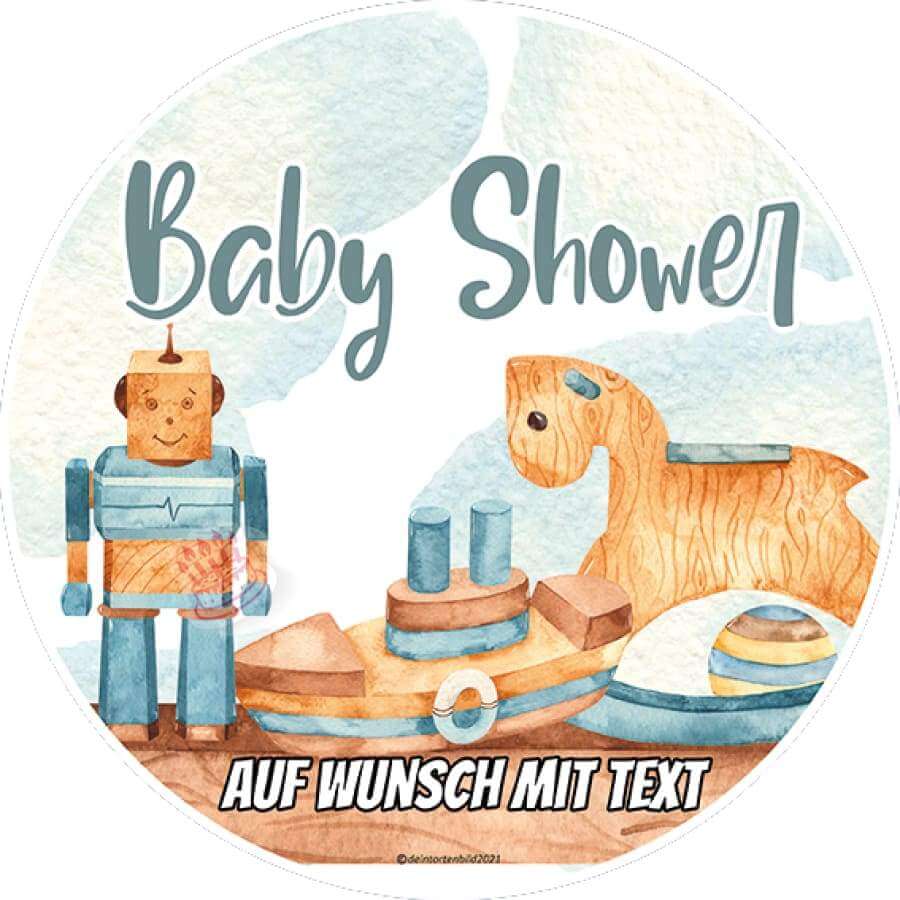 Motiv: Baby Shower - Spielzeug - Deintortenbild.de Tortenaufleger aus Esspapier: Oblatenpapier, Zuckerpapier, Fondantpapier