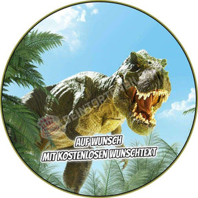 Motiv: Dino T-Rex - Deintortenbild.de Tortenaufleger aus Esspapier: Oblate, Zuckerpapier, Fondantpapier