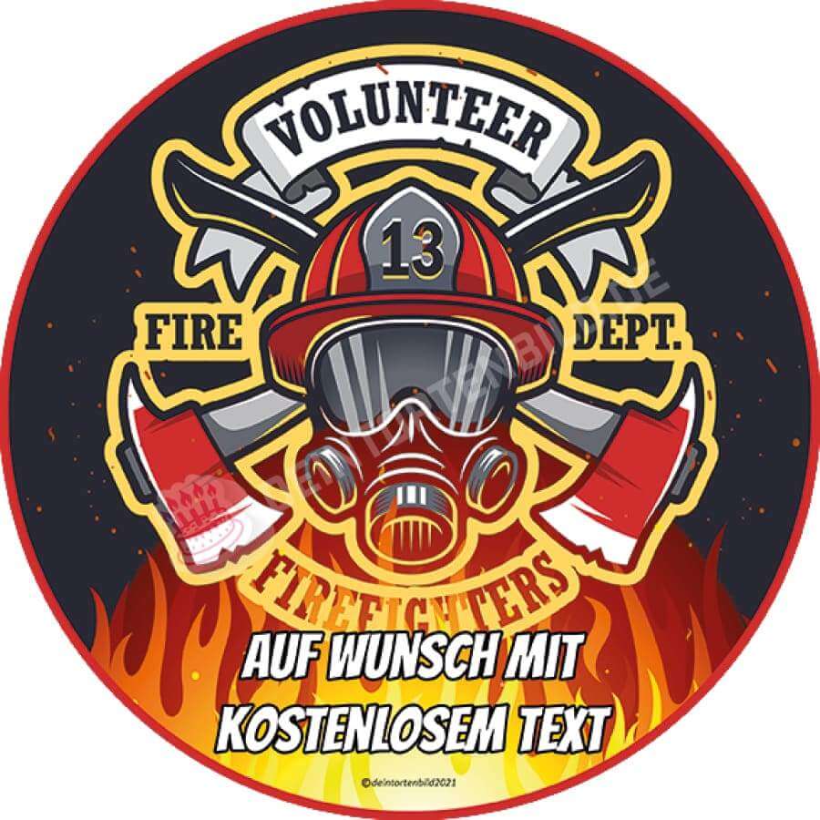 Motiv: Feuerwehr Logo #2 - Deintortenbild.de Tortenaufleger aus Esspapier: Oblatenpapier, Zuckerpapier, Fondantpapier