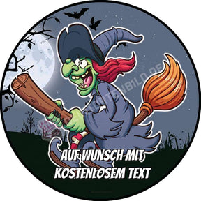 Motiv: Halloween - Cartoon Hexe - Deintortenbild.de Tortenaufleger aus Esspapier: Oblatenpapier, Zuckerpapier, Fondantpapier