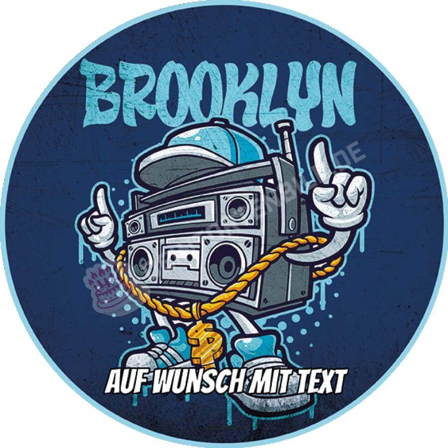 Motiv: Hip Hop Brooklyn Graffiti - Deintortenbild.de Tortenaufleger aus Esspapier: Oblatenpapier, Zuckerpapier, Fondantpapier