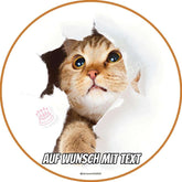Motiv: Katze durch Papier #1 - Deintortenbild.de Tortenaufleger aus Esspapier: Oblatenpapier, Zuckerpapier, Fondantpapier