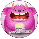 Motiv: Monster pink - Deintortenbild.de Tortenaufleger aus Esspapier: Oblate, Zuckerpapier, Fondantpapier