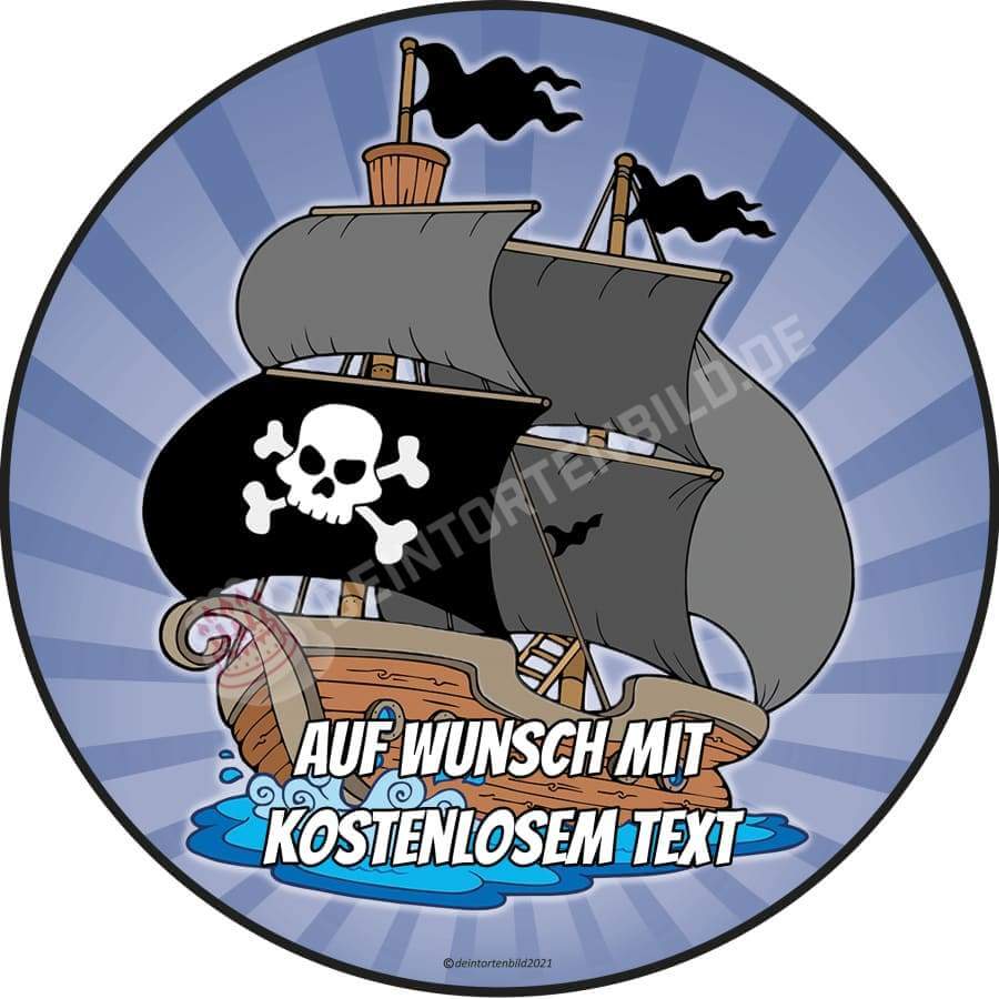 Motiv: Piratenschiff - Deintortenbild.de Tortenaufleger aus Esspapier: Oblatenpapier, Zuckerpapier, Fondantpapier