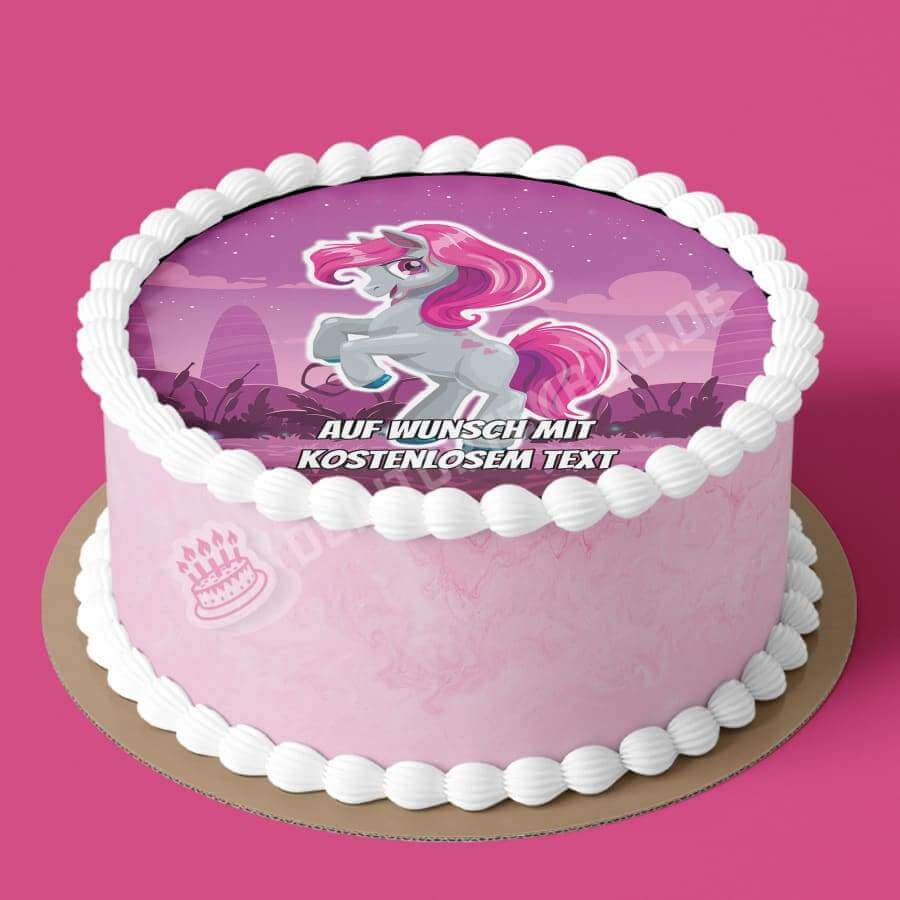 Motiv: Pony Pink - Deintortenbild.de Tortenaufleger aus Esspapier: Oblatenpapier, Zuckerpapier, Fondantpapier