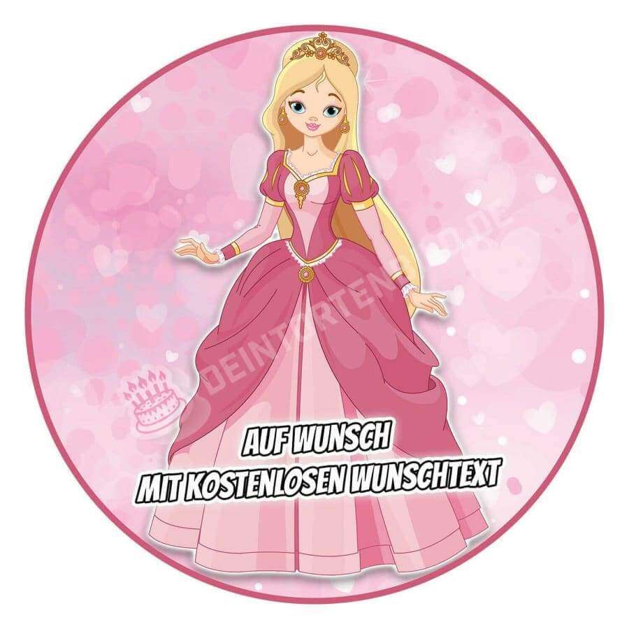 Motiv: Prinzessin pink - Deintortenbild.de Tortenaufleger aus Esspapier: Oblate, Zuckerpapier, Fondantpapier