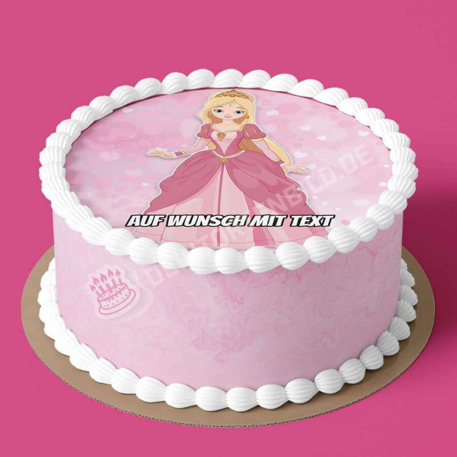 Motiv: Prinzessin pink - Deintortenbild.de Tortenaufleger aus Esspapier: Oblate, Zuckerpapier, Fondantpapier